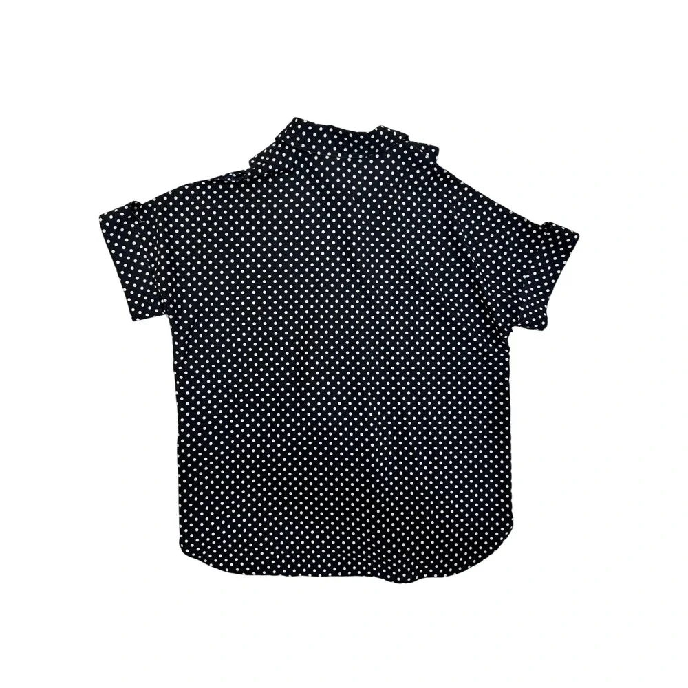 Michael Kors Polka Dot Cold Shoulder Blouse Navy White JS64KJW9H6 Large